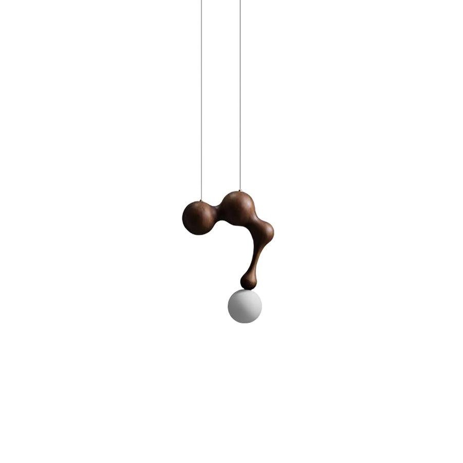 Jenna Sculptural Wood-Finish Globe Pendant Light - product view 28