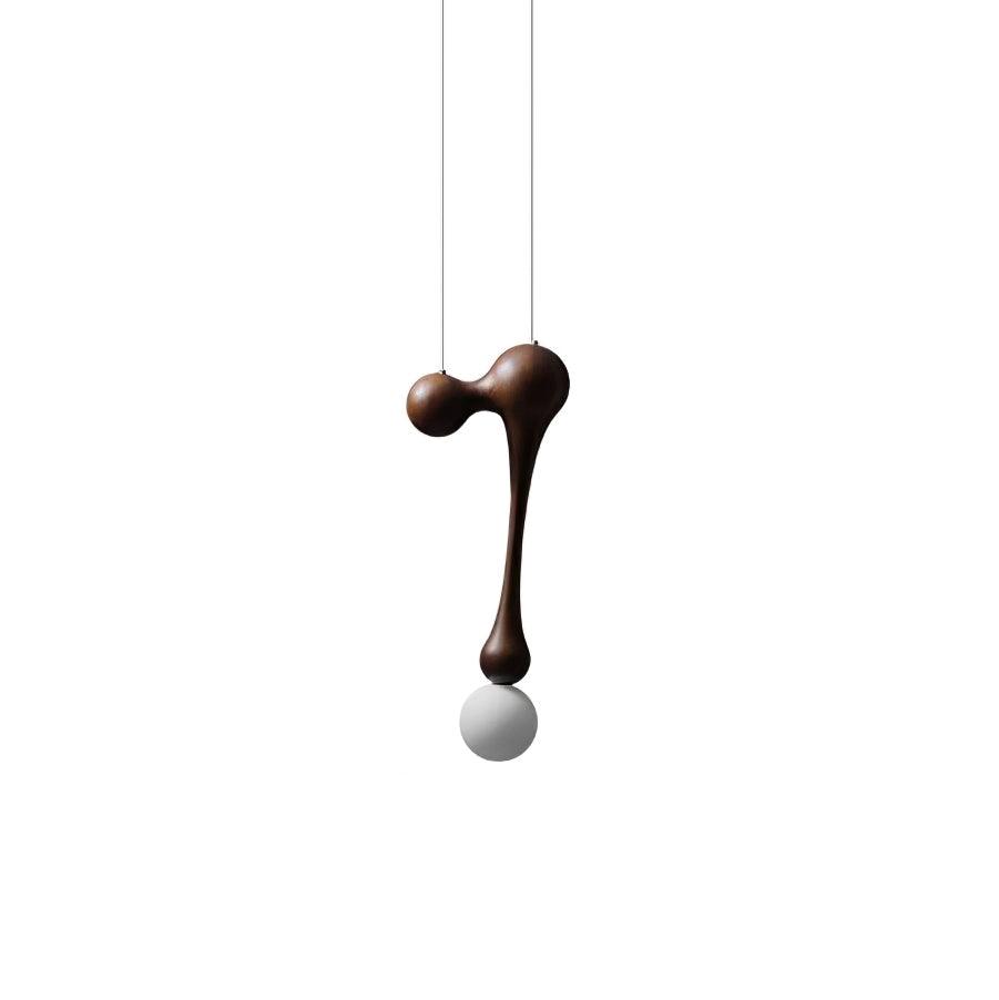 Jenna Sculptural Wood-Finish Globe Pendant Light - product view 29