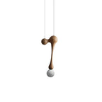 Jenna Sculptural Wood-Finish Globe Pendant Light - product view 30