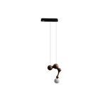 Jenna Sculptural Wood-Finish Globe Pendant Light - product view 34