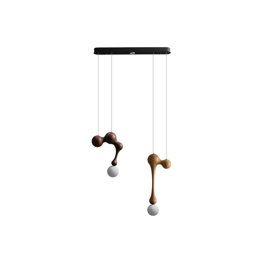 Jenna Sculptural Wood-Finish Globe Pendant Light - product view 36