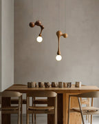 Jenna Sculptural Wood-Finish Globe Pendant Light - product view 40