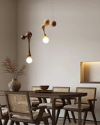 Jenna Sculptural Wood-Finish Globe Pendant Light - product view 43