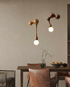Jenna Sculptural Wood-Finish Globe Pendant Light - product view 44