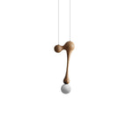Jenna Sculptural Wood-Finish Globe Pendant Light - product view 50