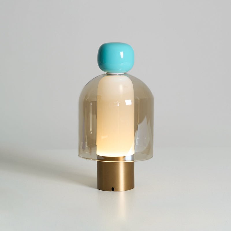 Jovia Smoked Glass Rechargeable Lamp — finish, form and interior detail 63