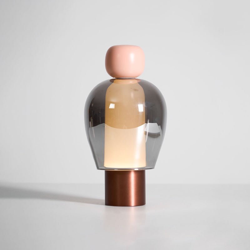 Jovia Smoked Glass Rechargeable Lamp — finish, form and interior detail 64