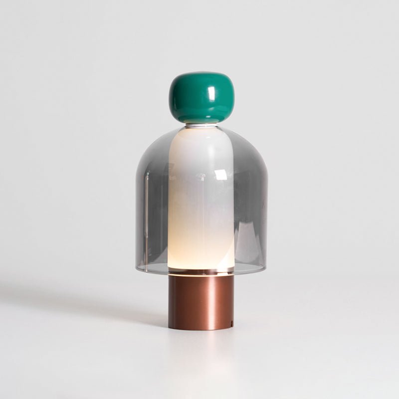 Jovia Smoked Glass Rechargeable Lamp — finish, form and interior detail 65