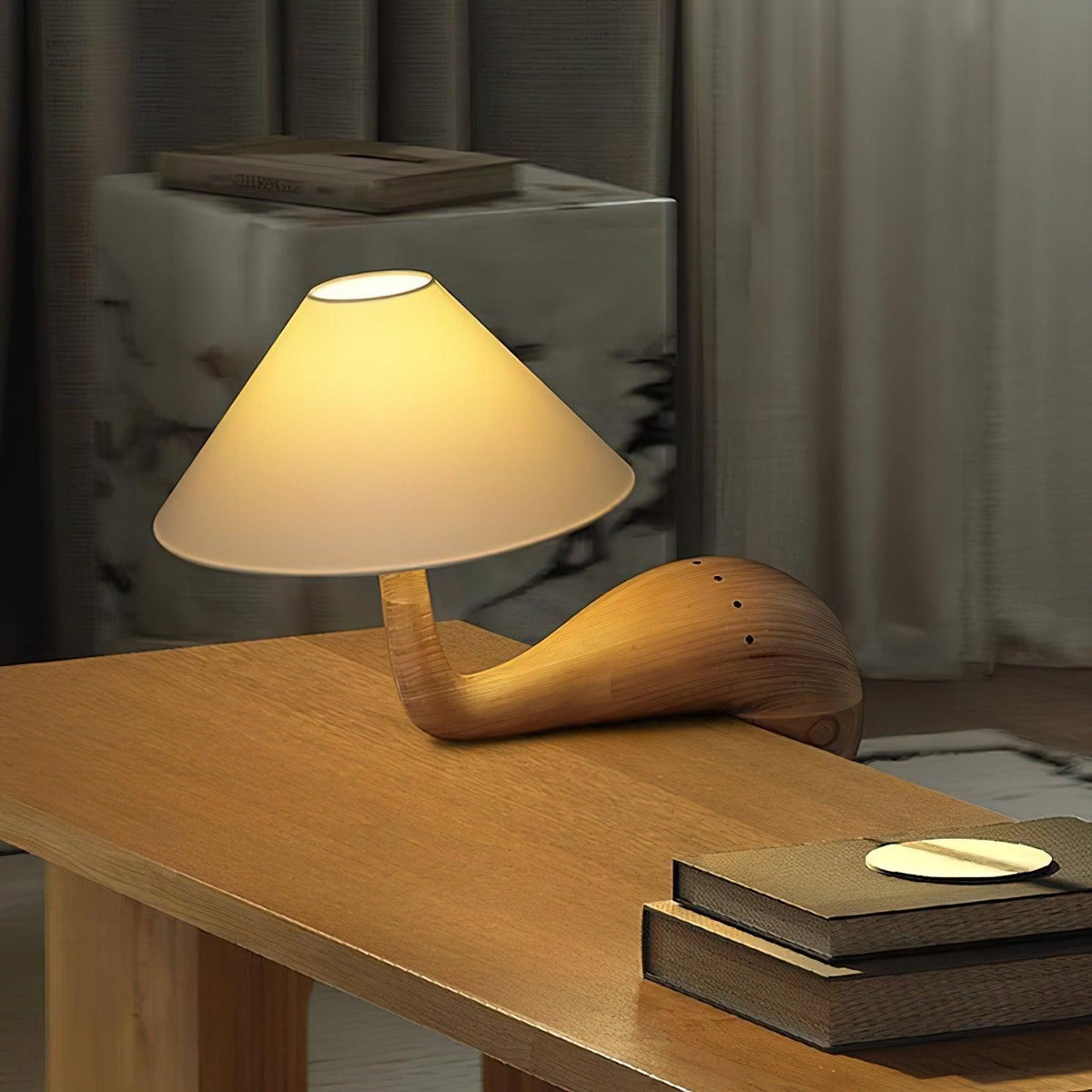 Kakuda Pine Desk Lamp — product and interior detail 6