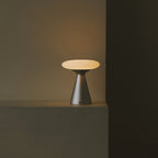Kaven Nickel Glass USB Table Lamp — product, finish and specification view 6