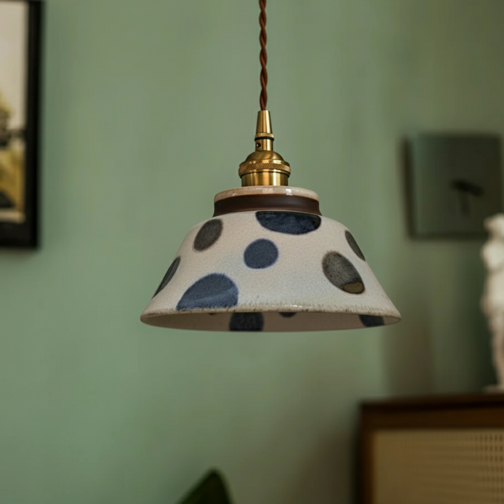 Kikyo Pendant Lamp — Brass & Blue