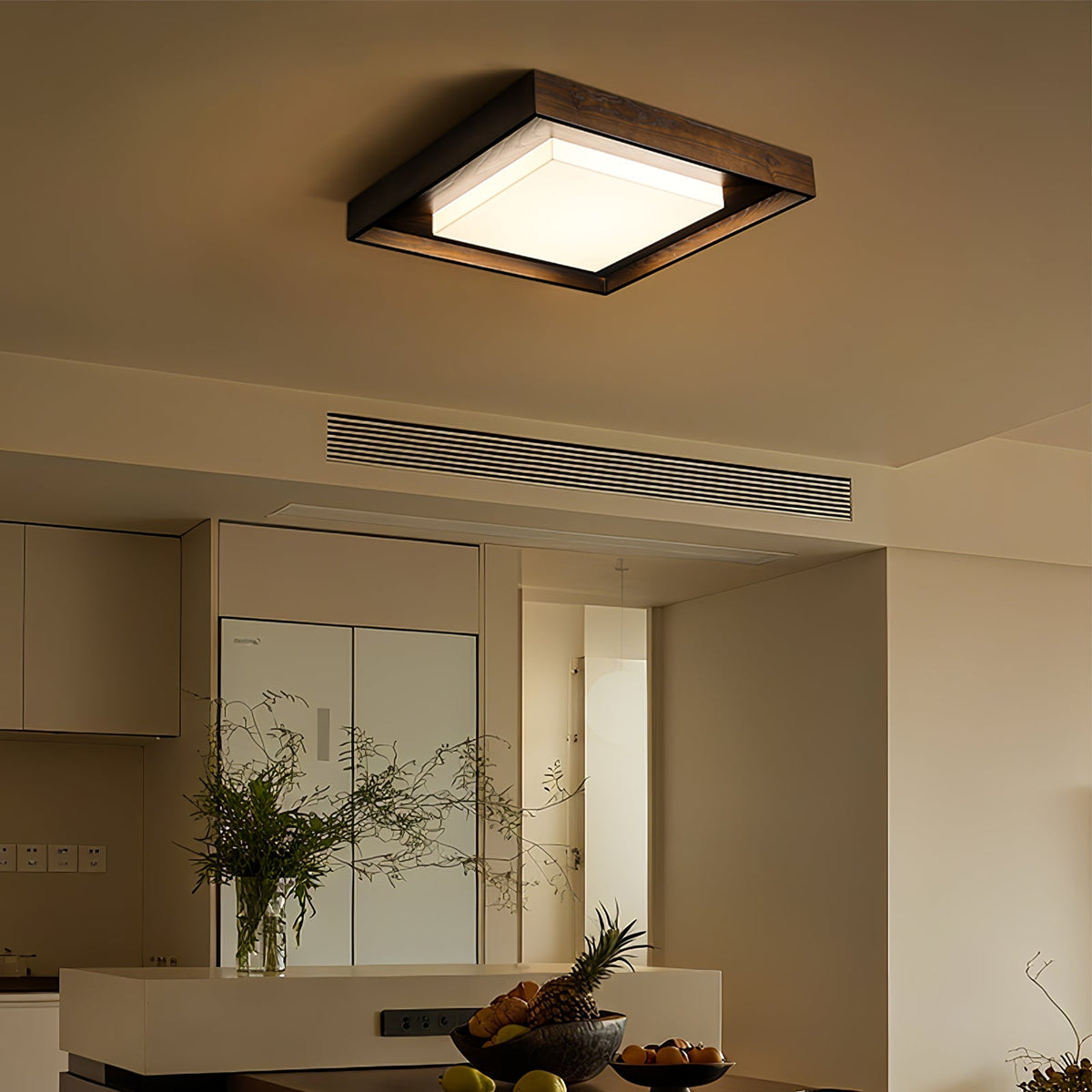 Kurin Wood Frame LED Ceiling Light - product view 2