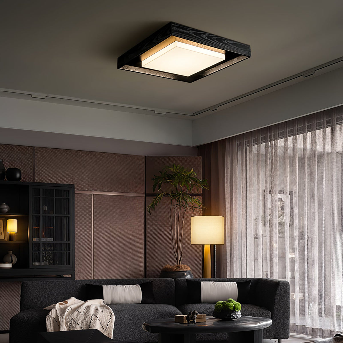 Kurin Wood Frame LED Ceiling Light - product view 7