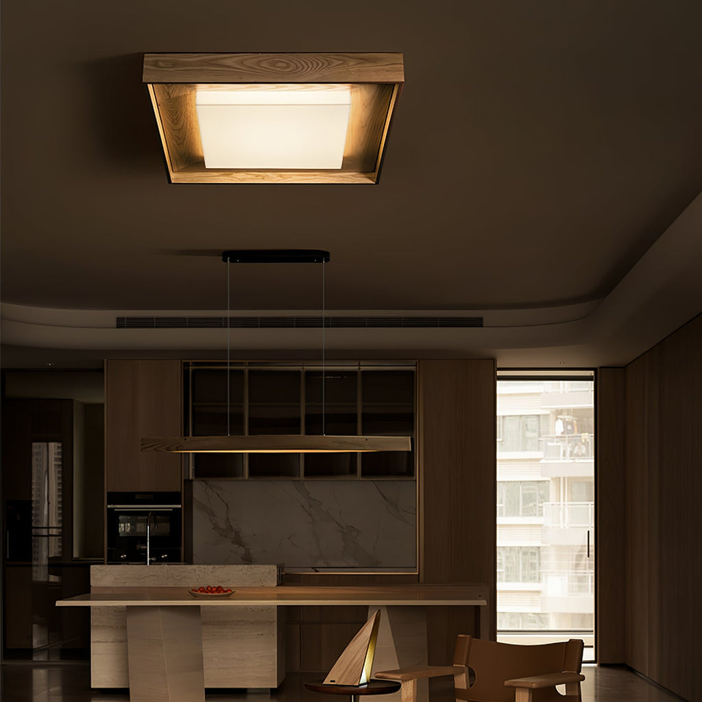 Kurin Wood Frame LED Ceiling Light - product view 9