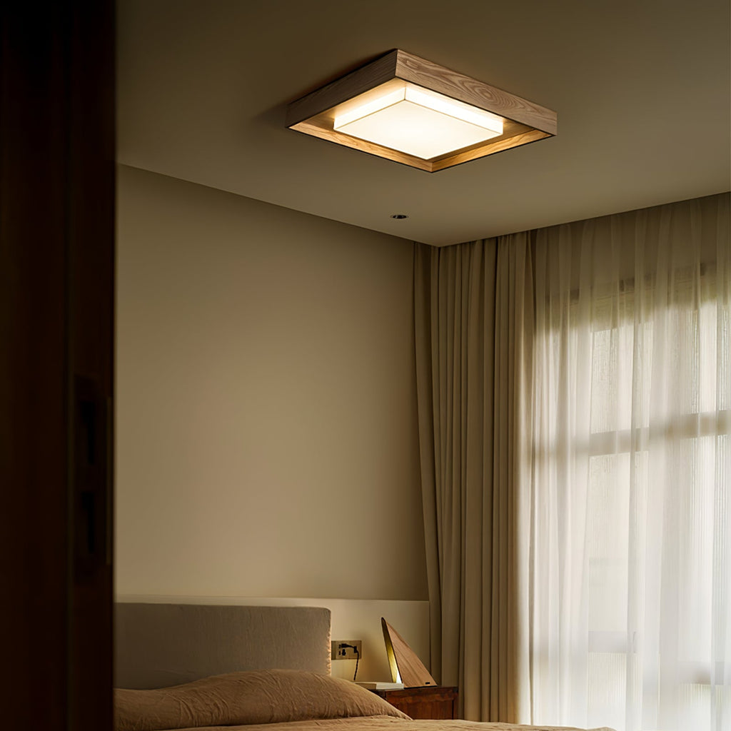 Kurin Wood Frame LED Ceiling Light - product view 12