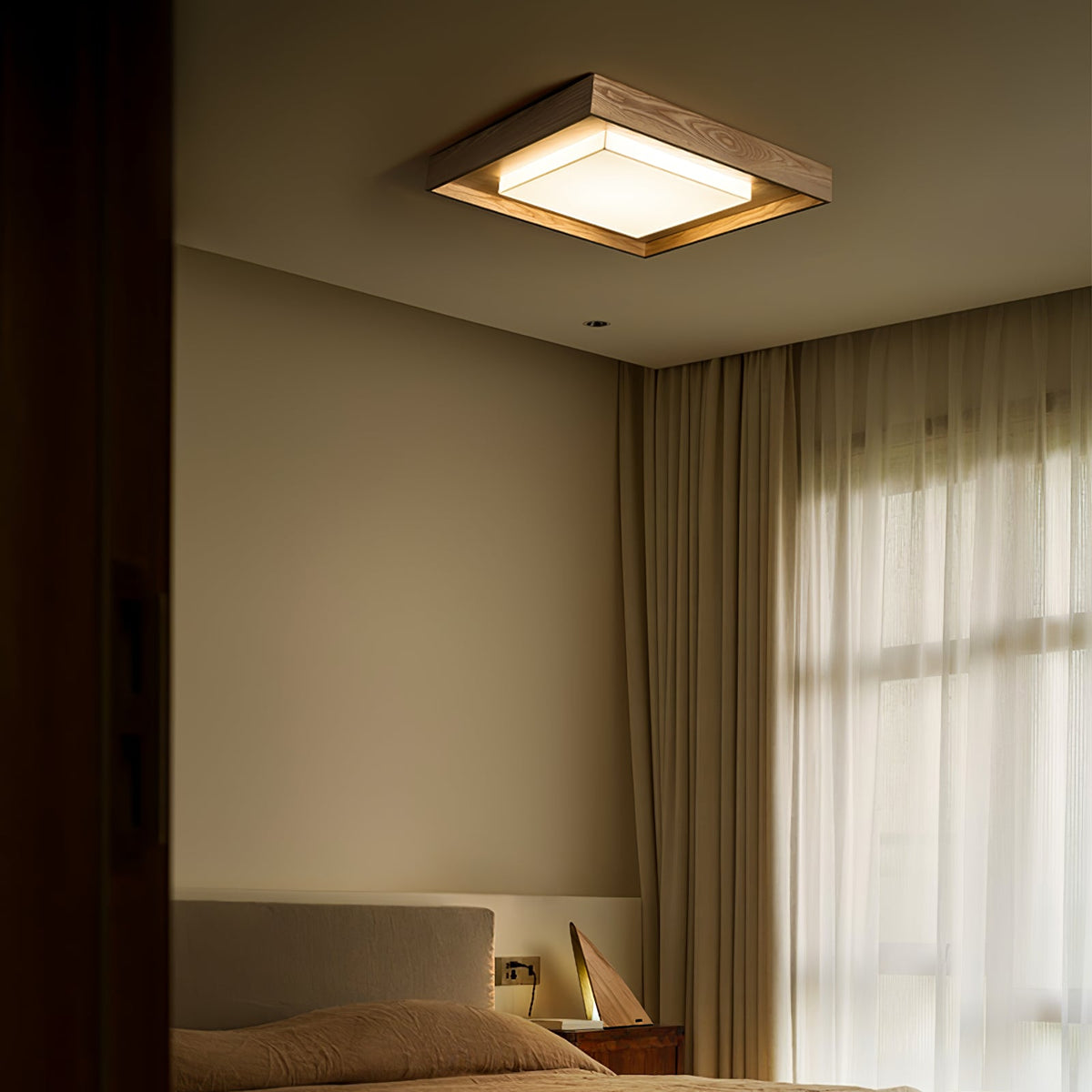 Kurin Wood Frame LED Ceiling Light - product view 12