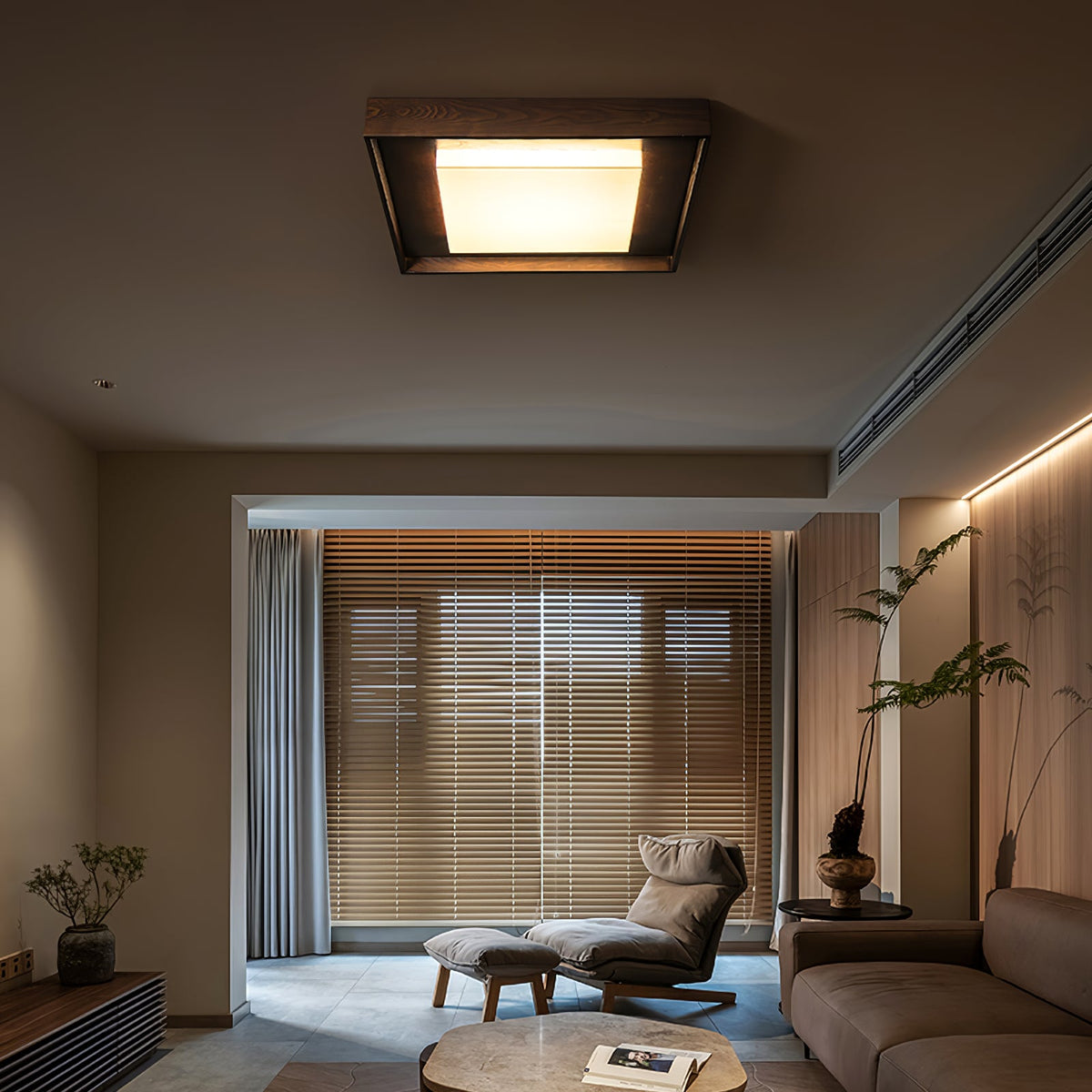 Kurin Wood Frame LED Ceiling Light - product view 13