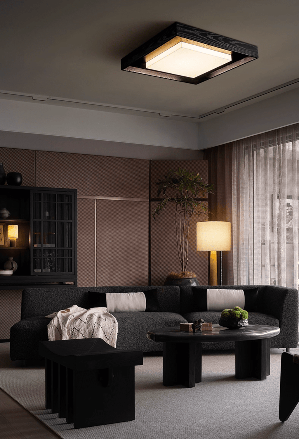 Kurin Wood Frame LED Ceiling Light - product view 17