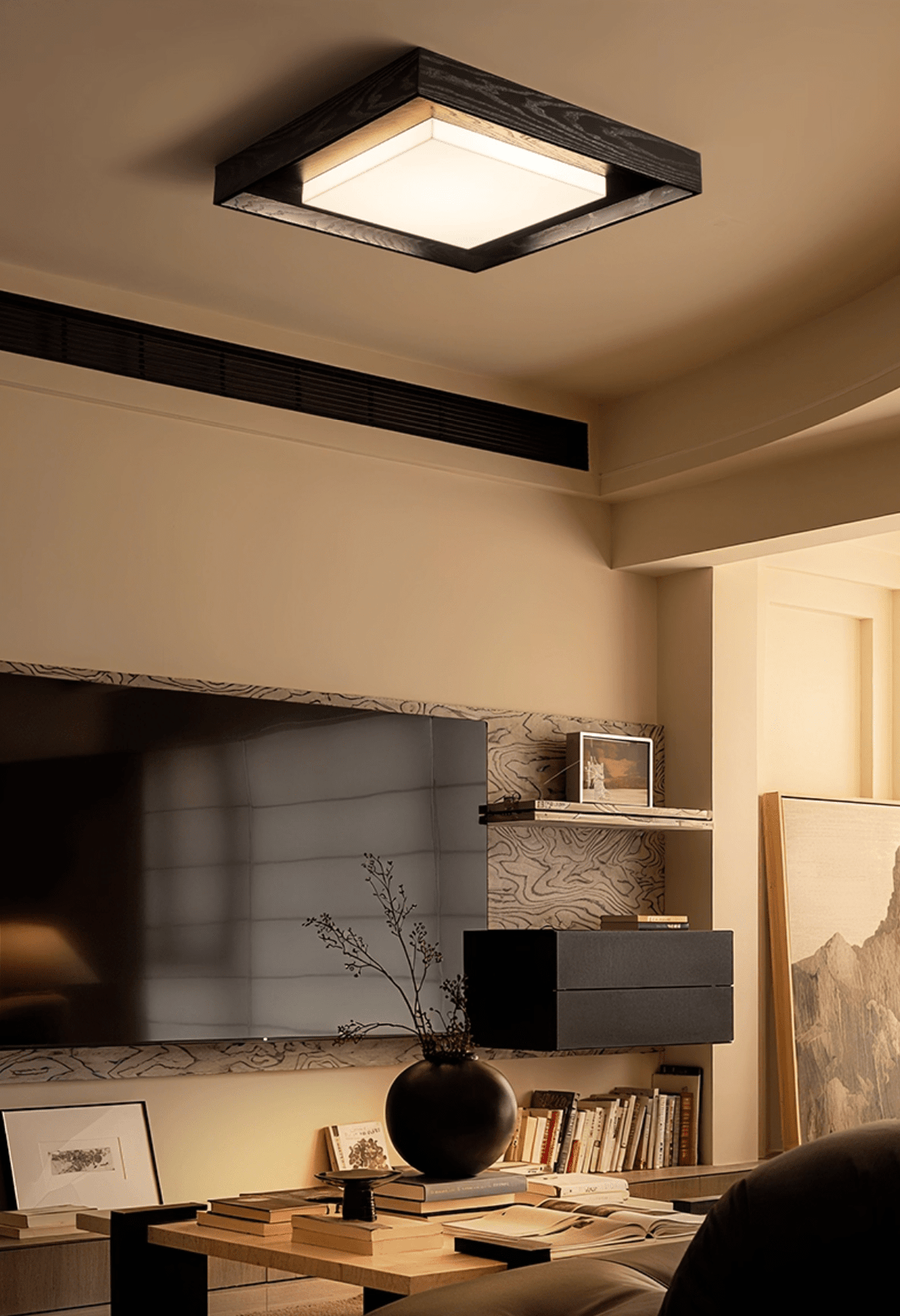 Kurin Wood Frame LED Ceiling Light - product view 19