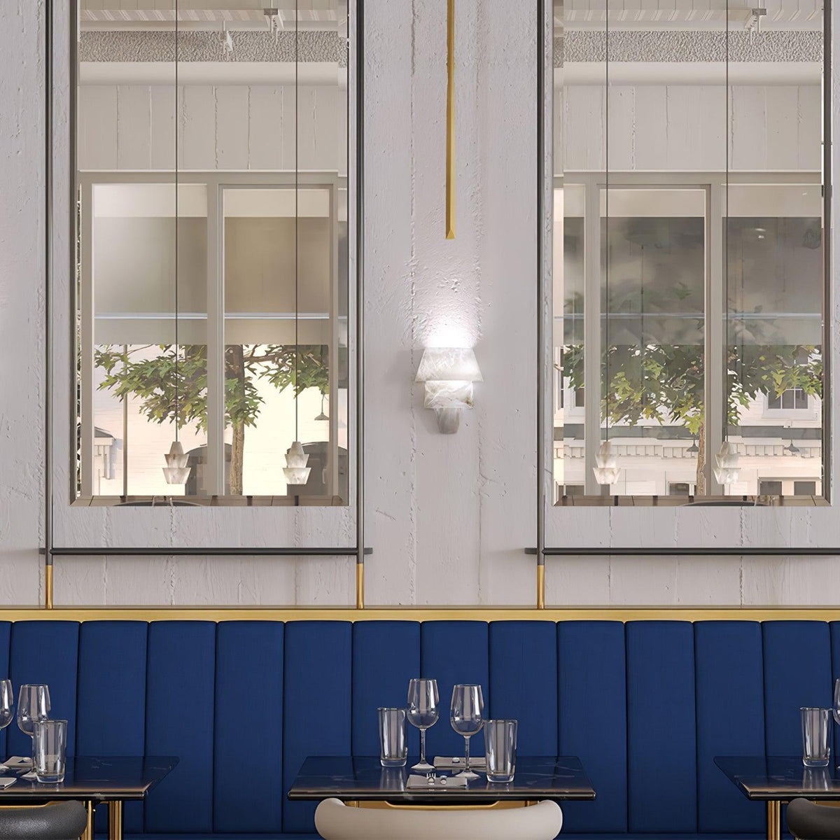 Laboratory Alabaster Geometric Wall Light – wall sconce product view 21