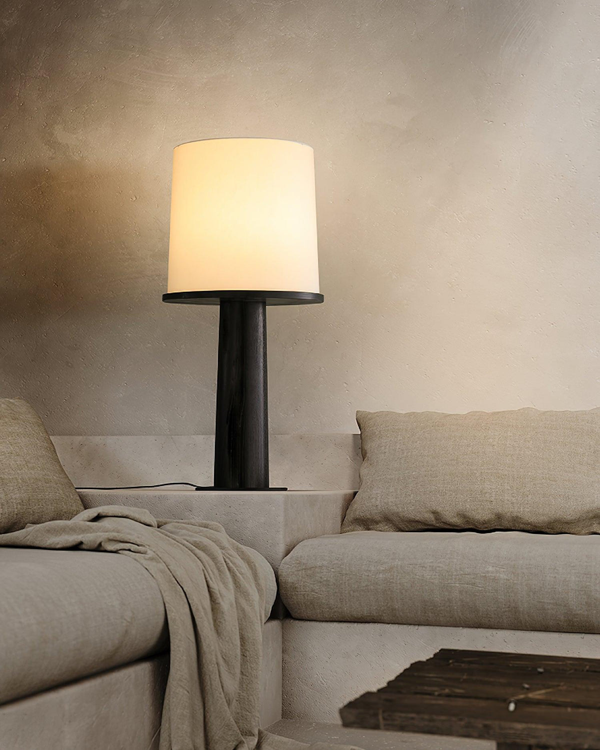 Light And Shadow Bottle Table Lamp — product and interior detail 10