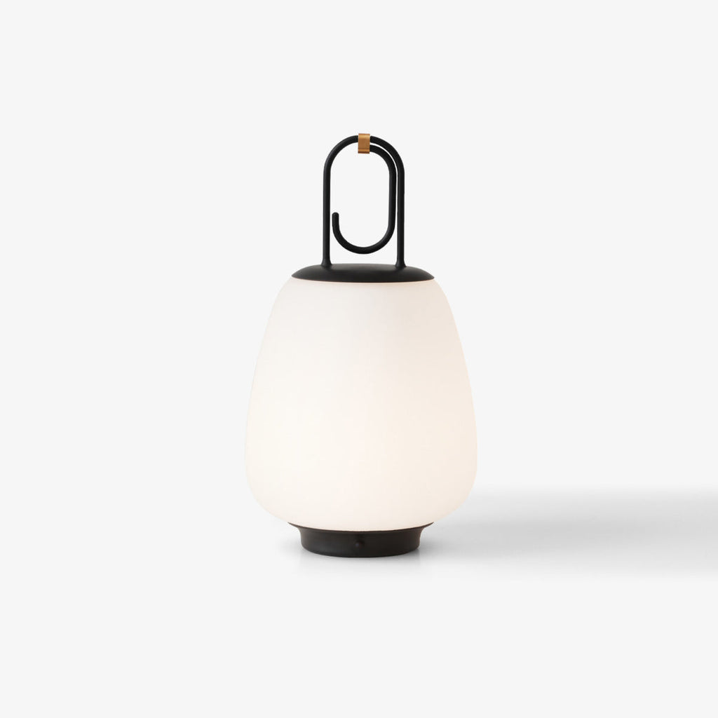 Liora Black Glass Rechargeable Lantern Lamp — product view