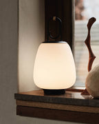 Liora Black Glass Rechargeable Lantern Lamp — product, finish and specification view 4