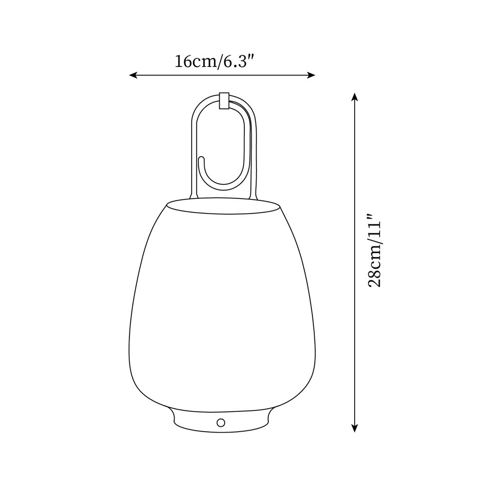 Liora Black Glass Rechargeable Lantern Lamp — product, finish and specification view 5