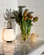 Liora Black Glass Rechargeable Lantern Lamp — product, finish and specification view 10