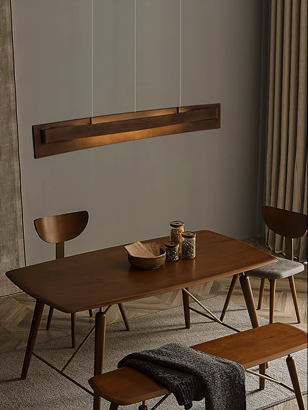 Lucien Linear Pendant Lamp — product and interior detail 3