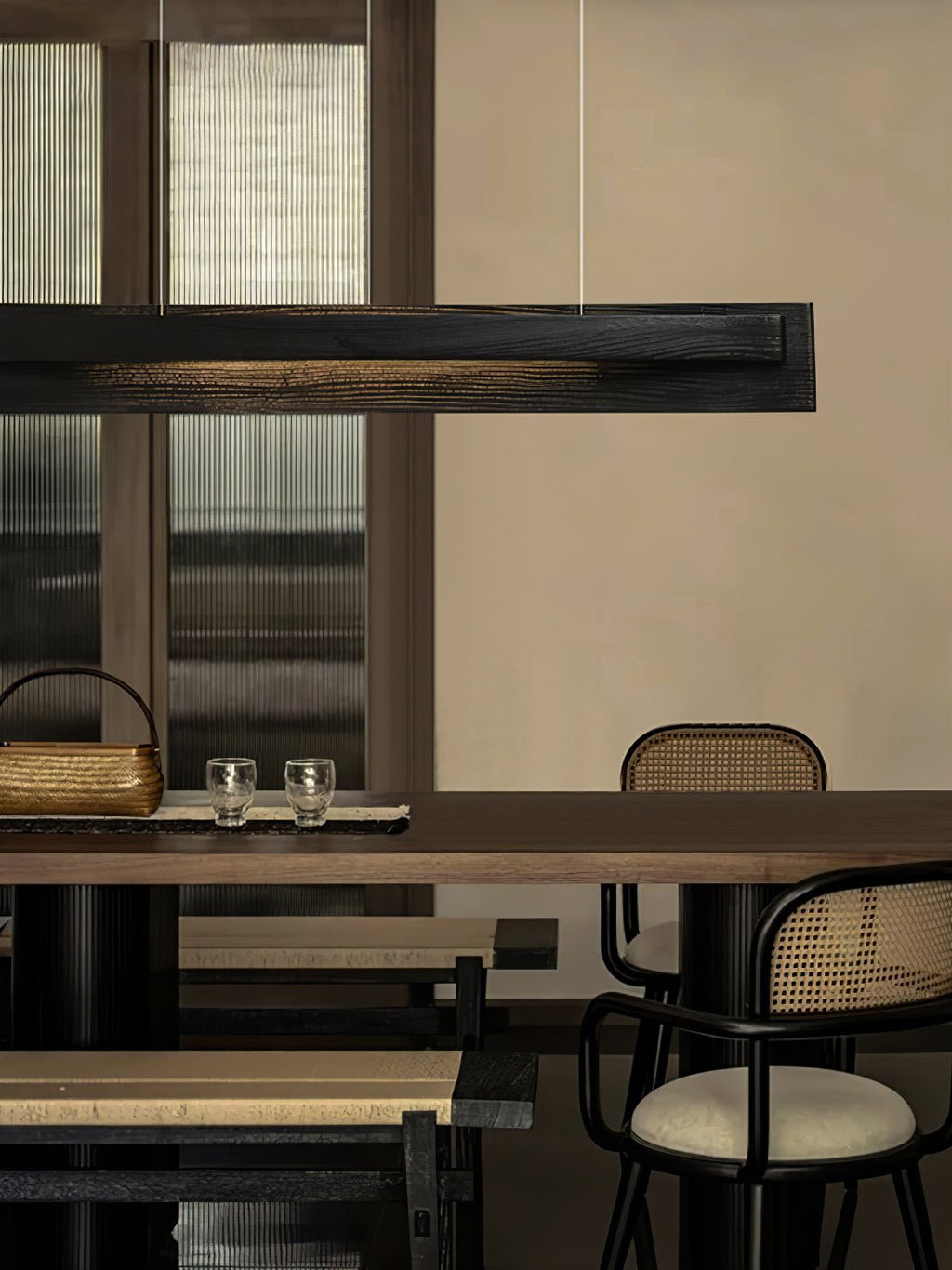 Lucien Linear Pendant Lamp — product and interior detail 4