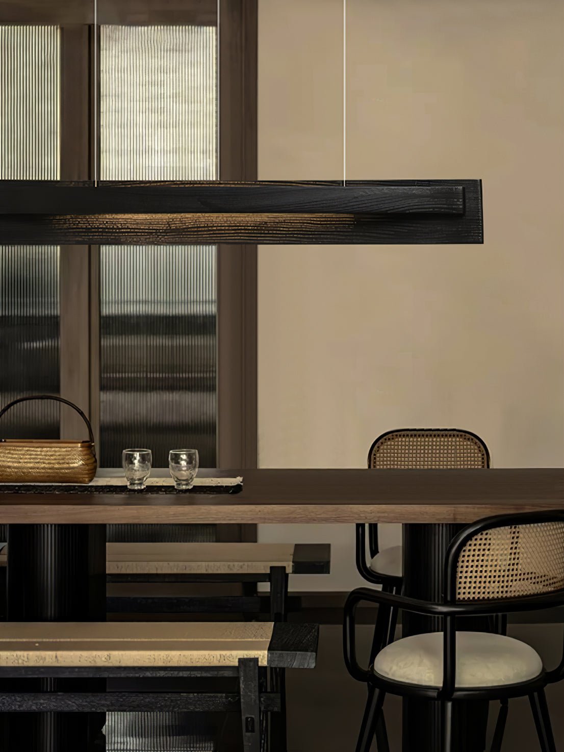 Lucien Linear Pendant Lamp — product and interior detail 4