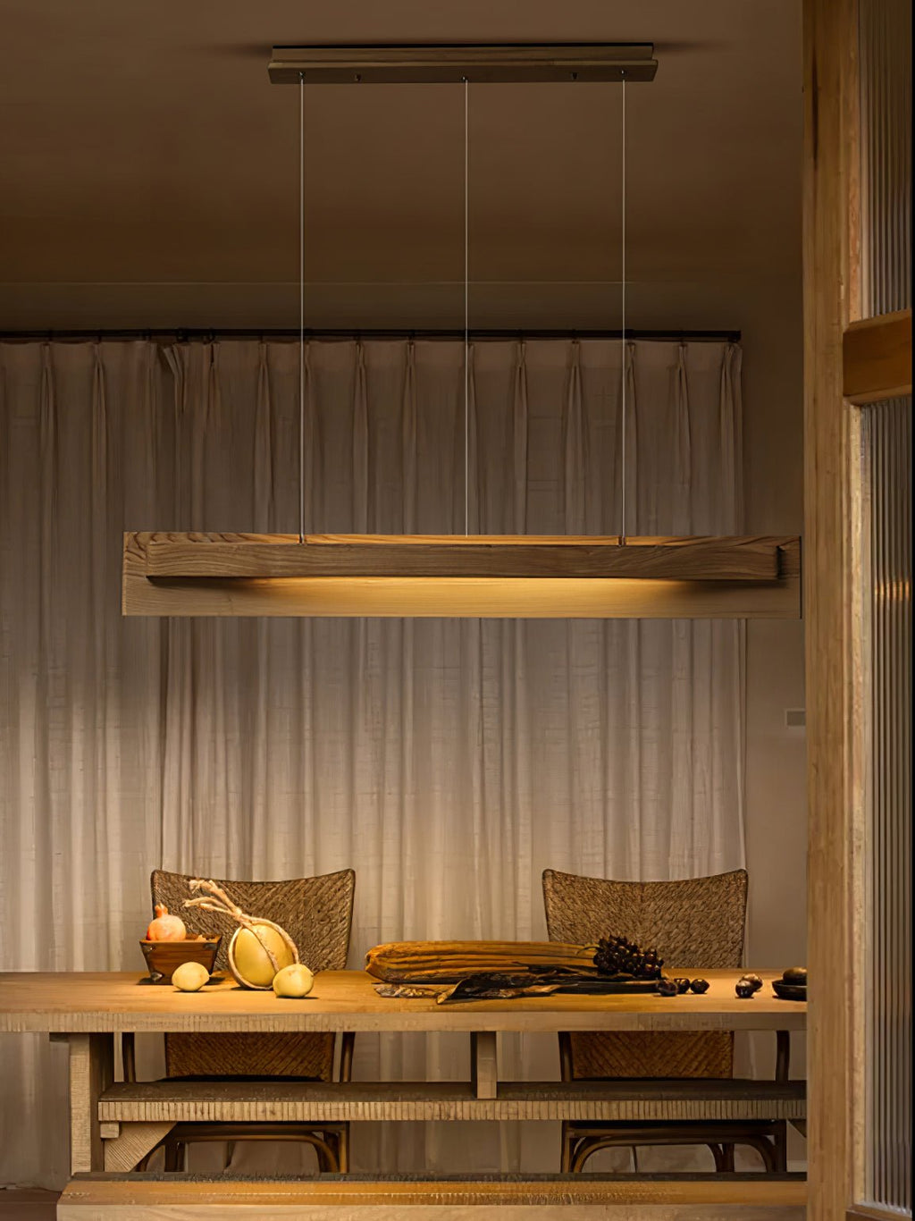Lucien Linear Pendant Lamp — product and interior detail 8