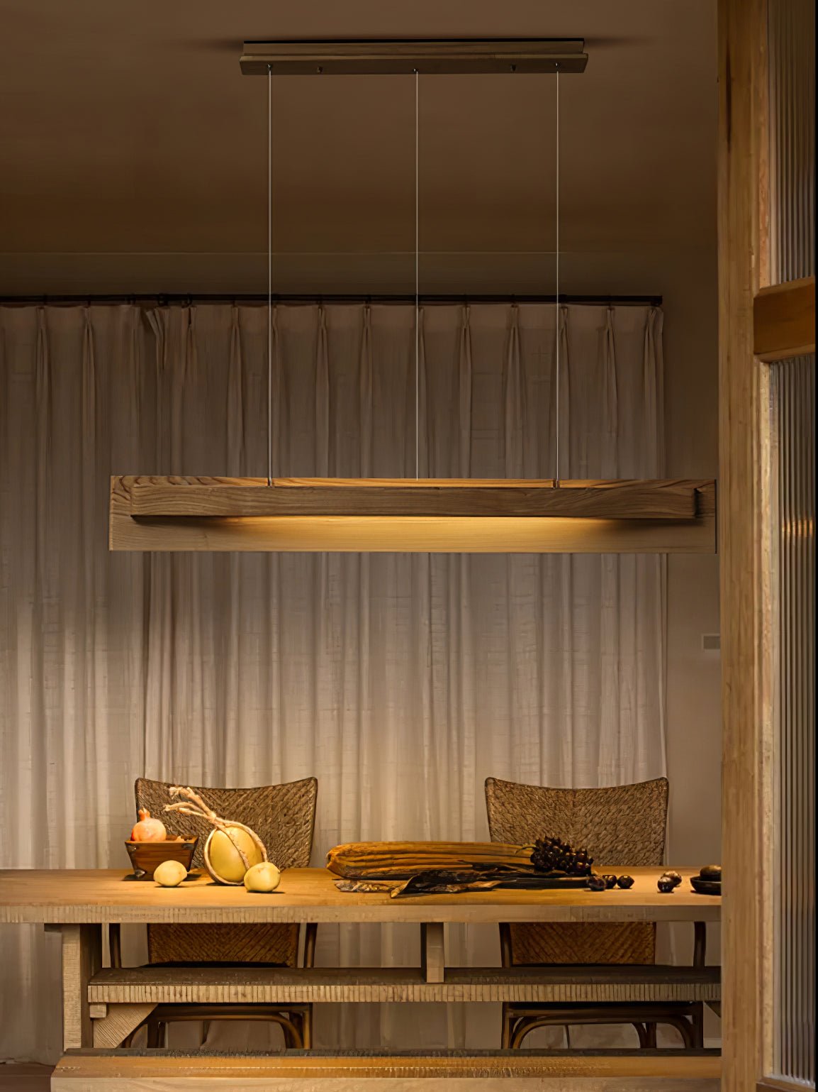 Lucien Linear Pendant Lamp — product and interior detail 8