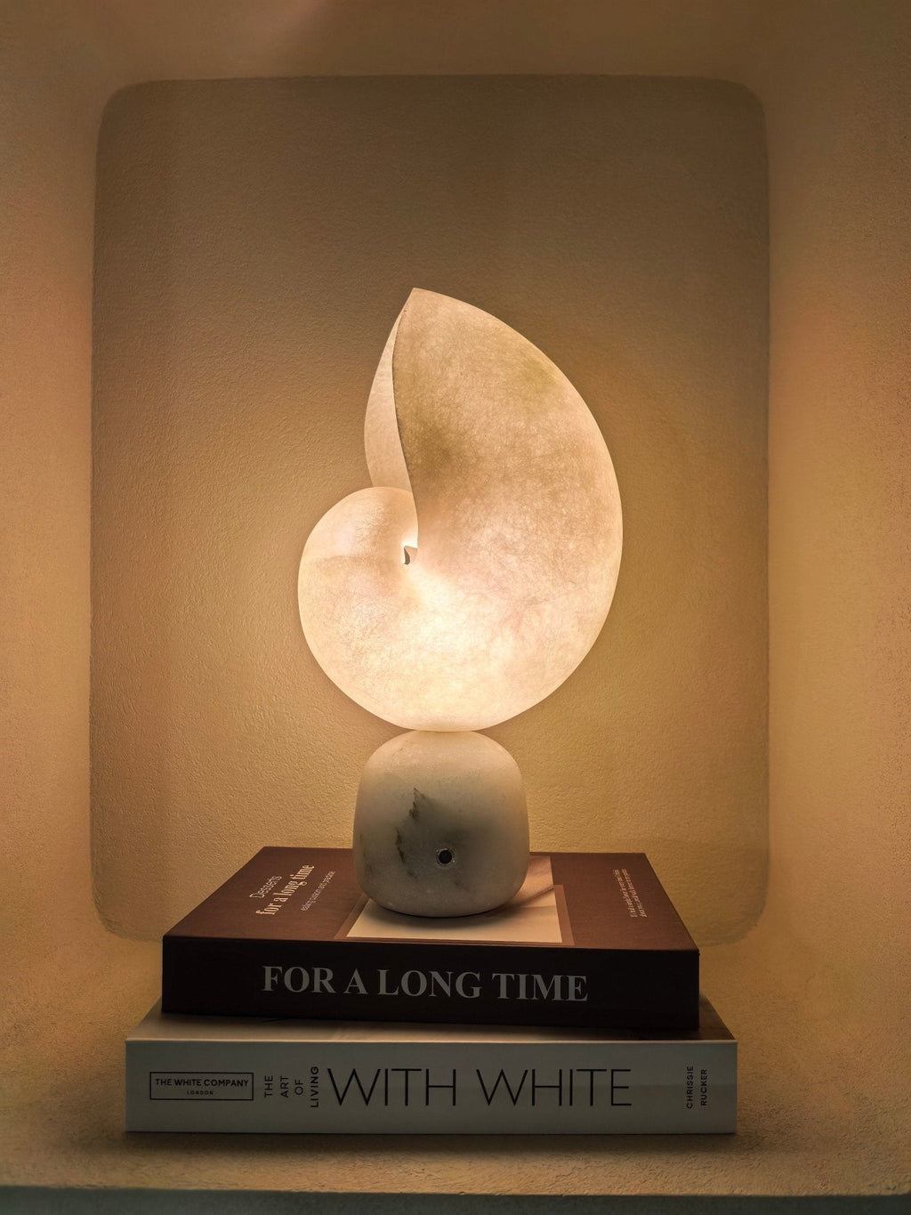 Lumora Alabaster Shell LED Table Lamp – table lamp view 4