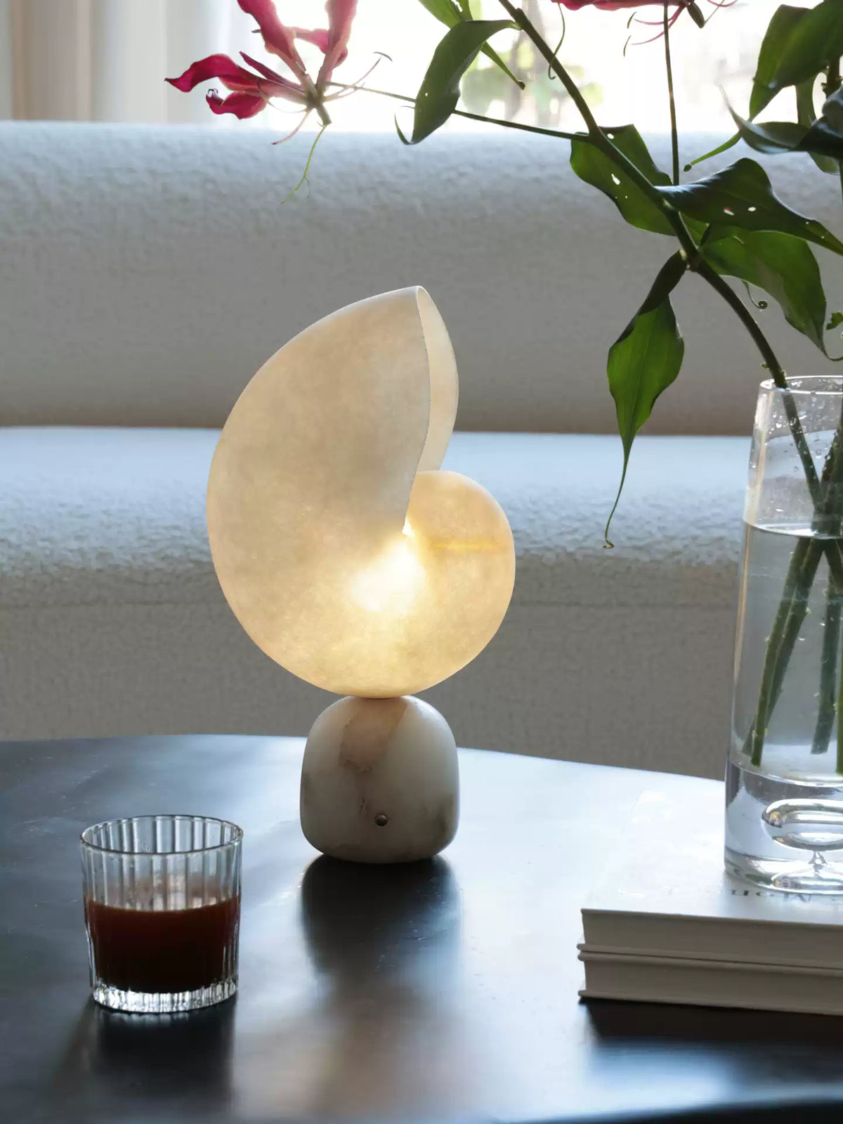Lumora Alabaster Shell LED Table Lamp – table lamp view 6