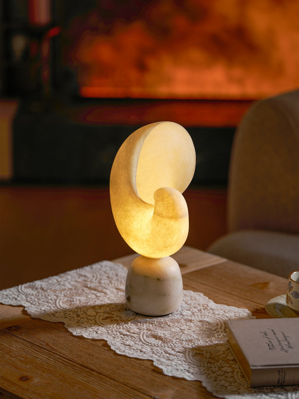 Lumora Alabaster Shell LED Table Lamp – table lamp view 22