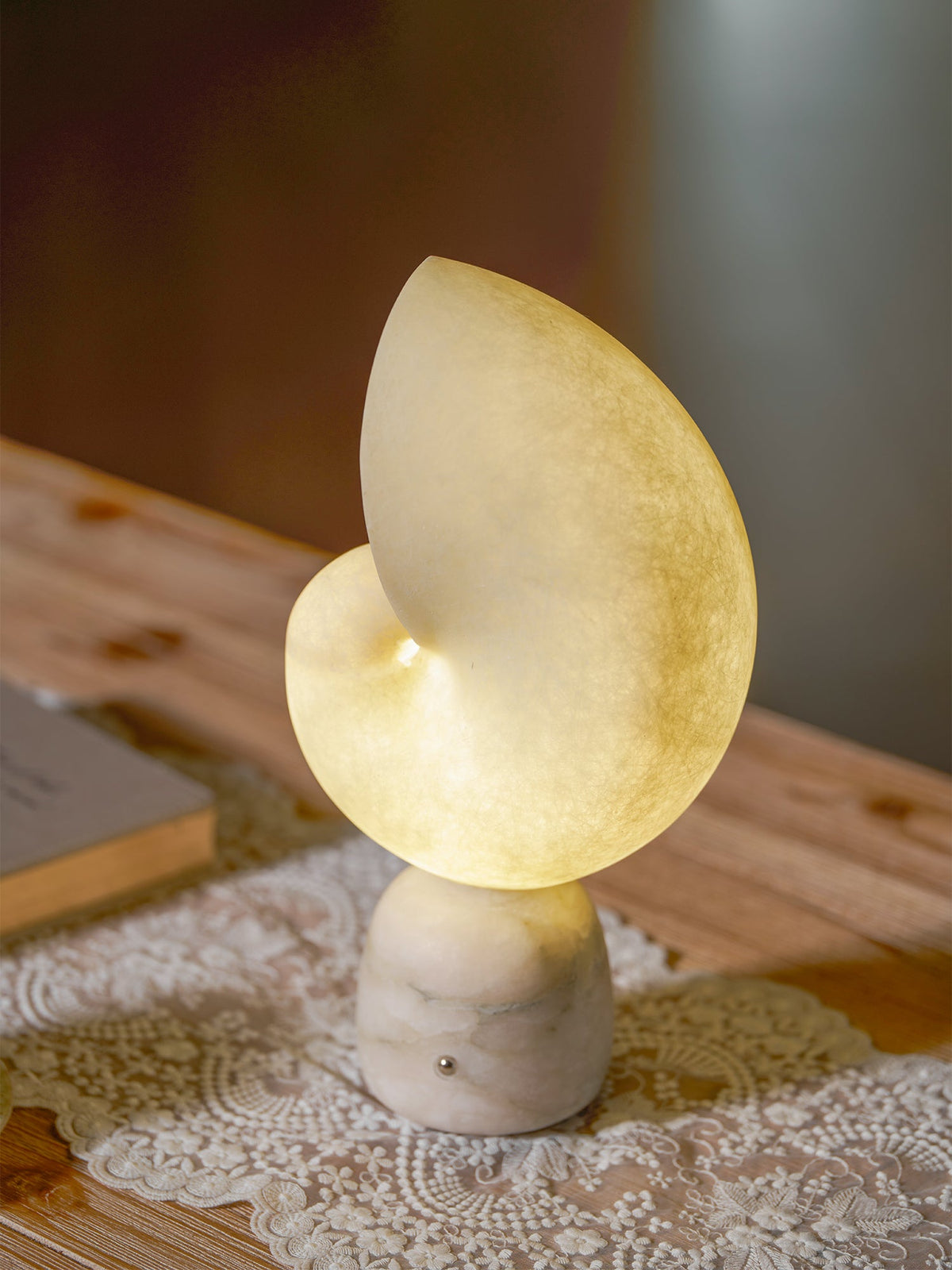 Lumora Alabaster Shell LED Table Lamp – table lamp view 24