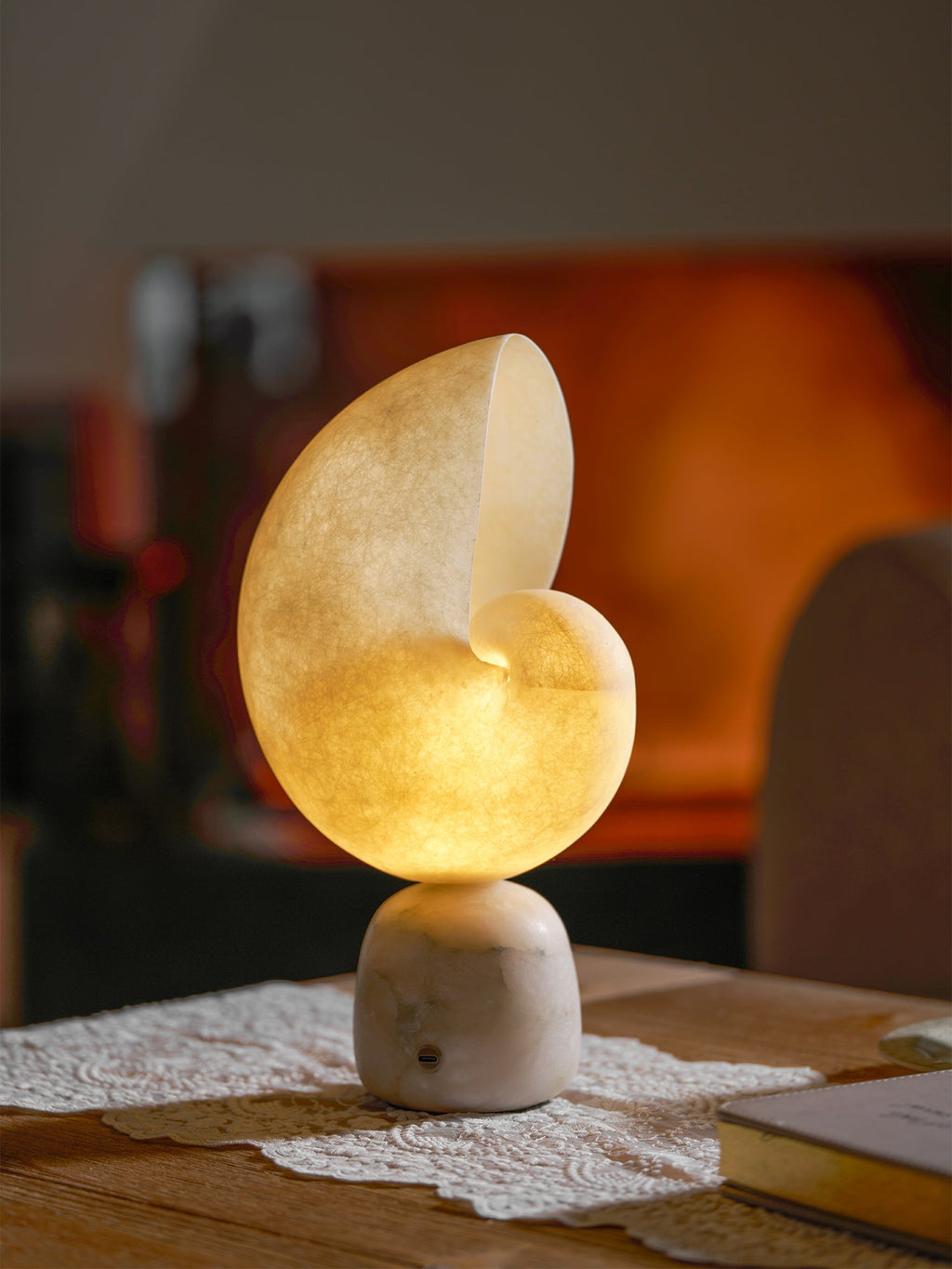 Lumora Alabaster Shell LED Table Lamp – table lamp view 25