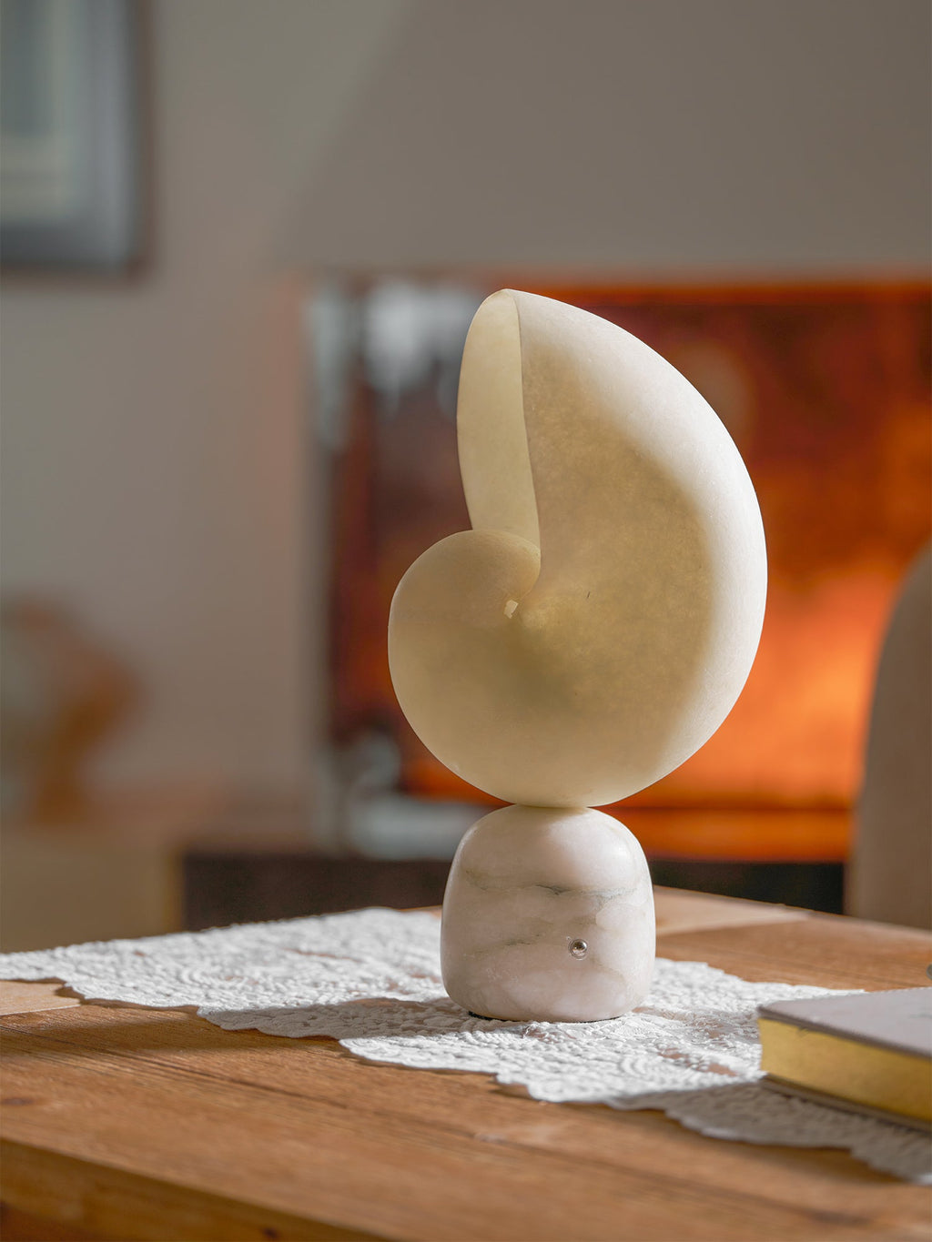 Lumora Alabaster Shell LED Table Lamp – table lamp view 26