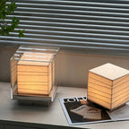 Lunel Glass Cube LED Table Lamp — finish, form and interior detail 2