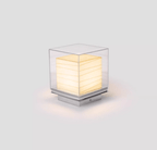 Lunel Glass Cube LED Table Lamp — finish, form and interior detail 7