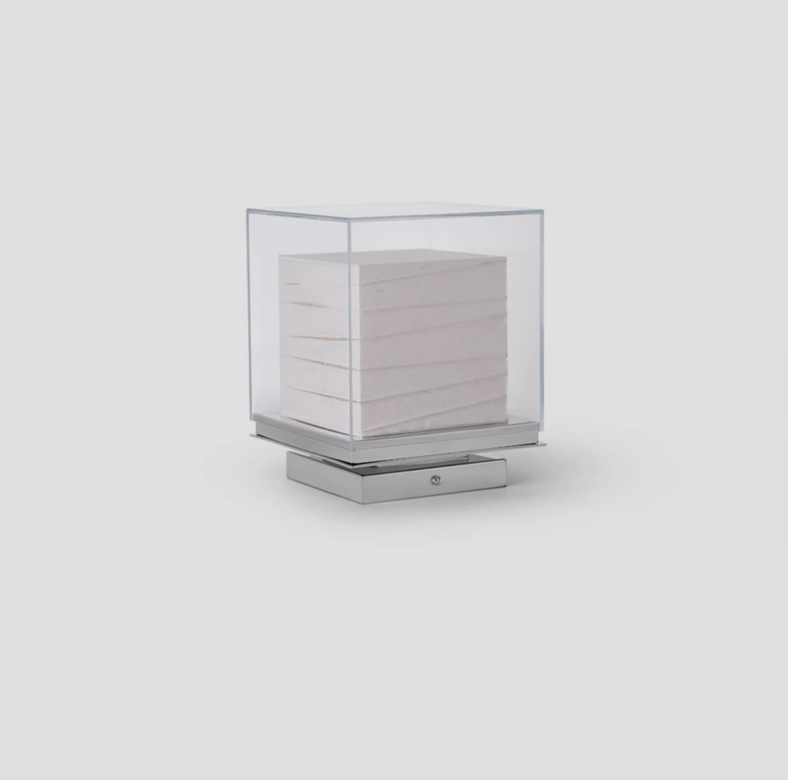 Lunel Glass Cube LED Table Lamp — finish, form and interior detail 9