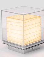 Lunel Glass Cube LED Table Lamp — finish, form and interior detail 10
