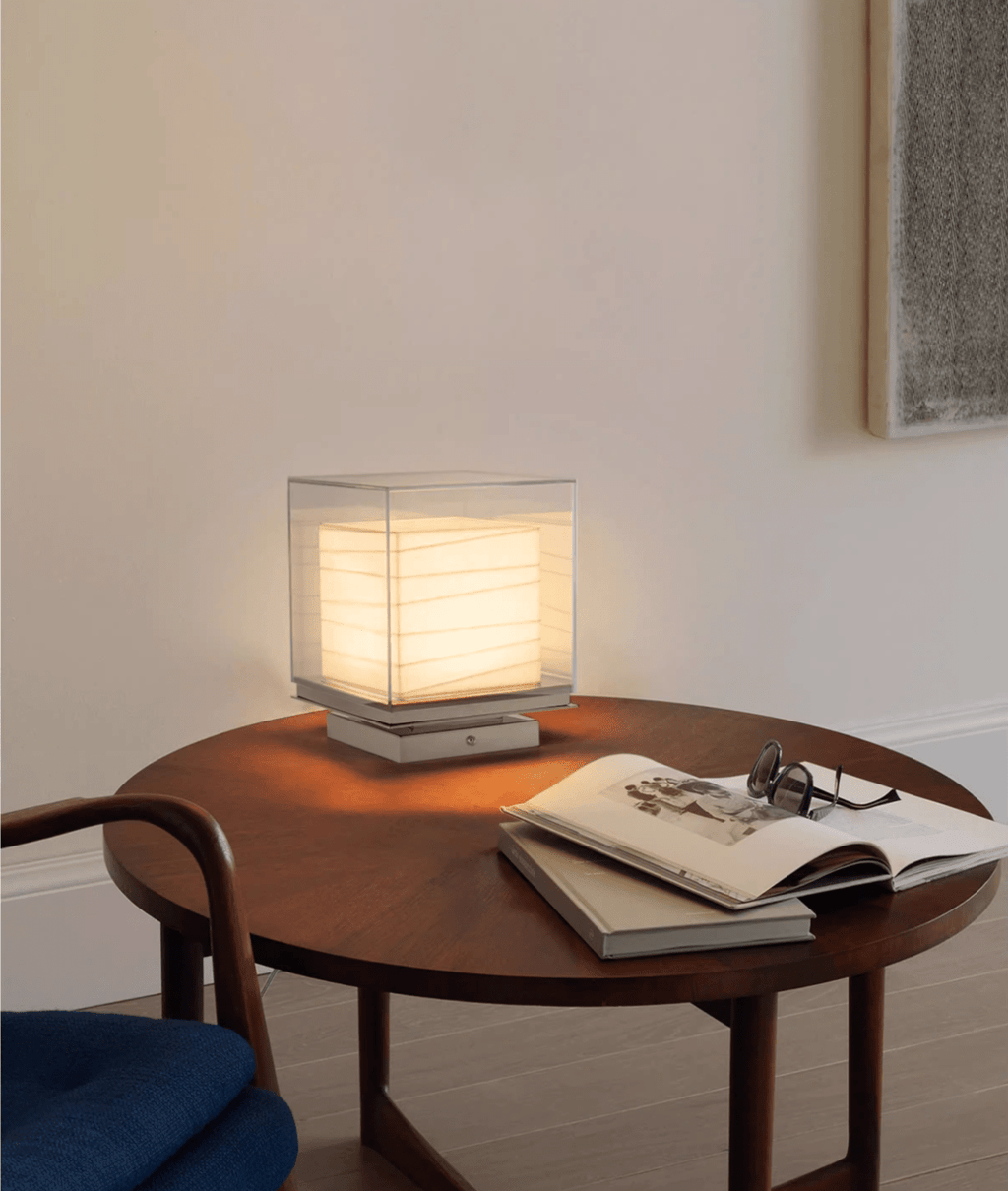 Lunel Glass Cube LED Table Lamp — finish, form and interior detail 12