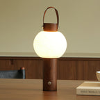 Lunera Wood Globe USB Lantern Lamp — product, finish and specification view 2