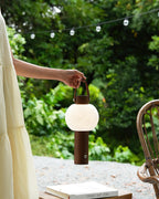 Lunera Wood Globe USB Lantern Lamp — product, finish and specification view 3