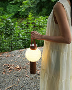 Lunera Wood Globe USB Lantern Lamp — product, finish and specification view 4