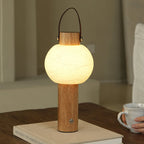 Lunera Wood Globe USB Lantern Lamp — product, finish and specification view 7