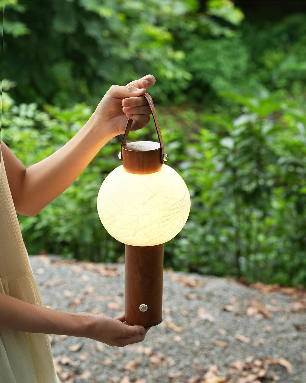 Lunera Wood Globe USB Lantern Lamp — product, finish and specification view 9